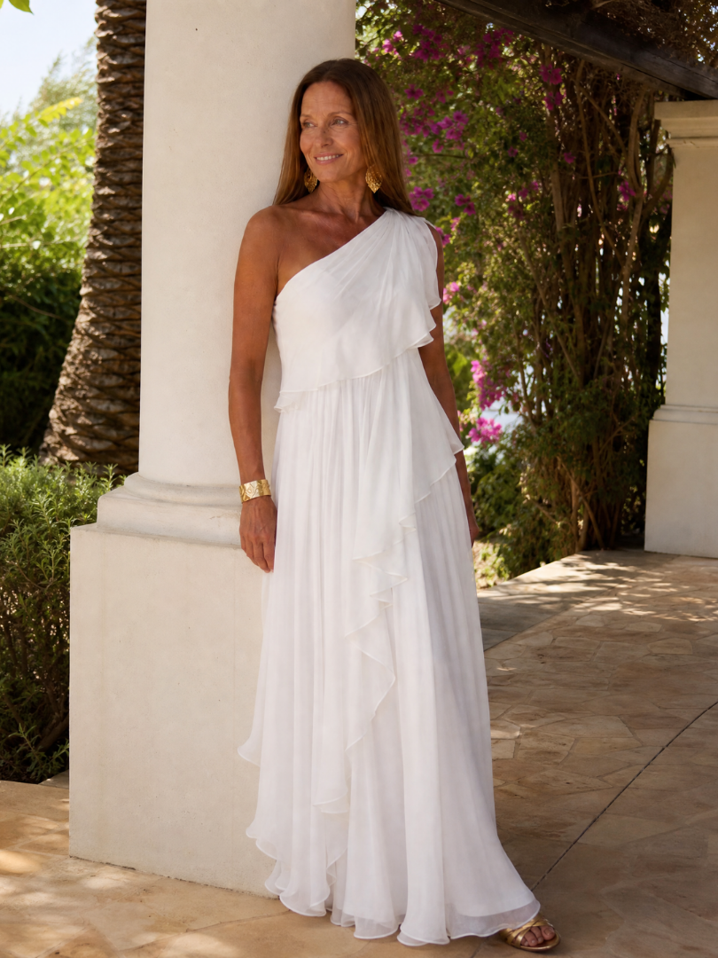 Mikha | One Shoulder Ruffle Maxi Dress