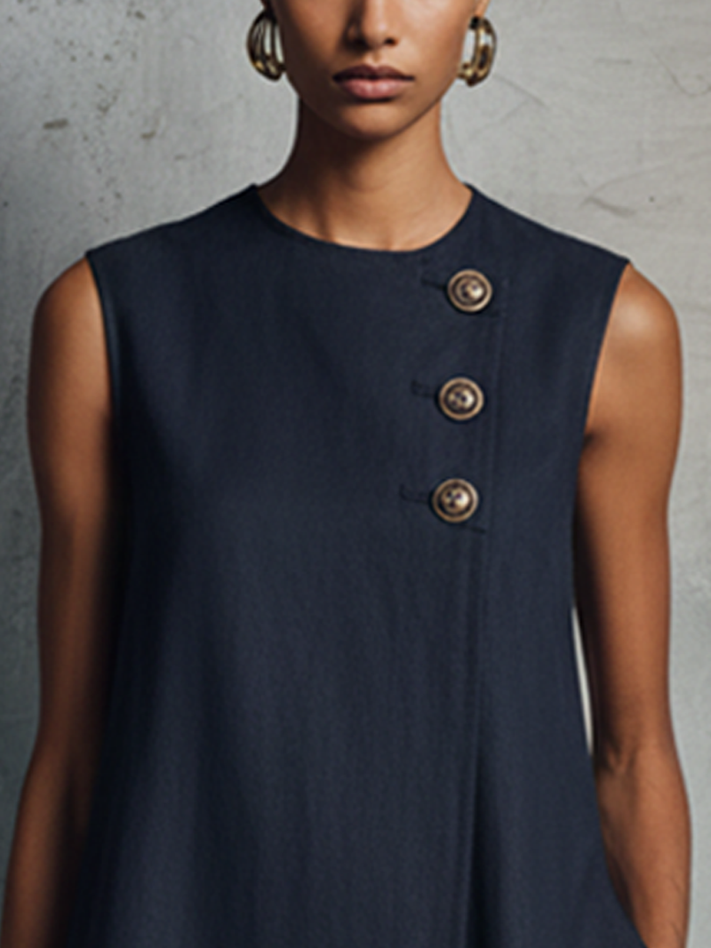 Beatrice | Asymmetric Button Mini Dress