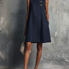Beatrice | Asymmetric Button Mini Dress