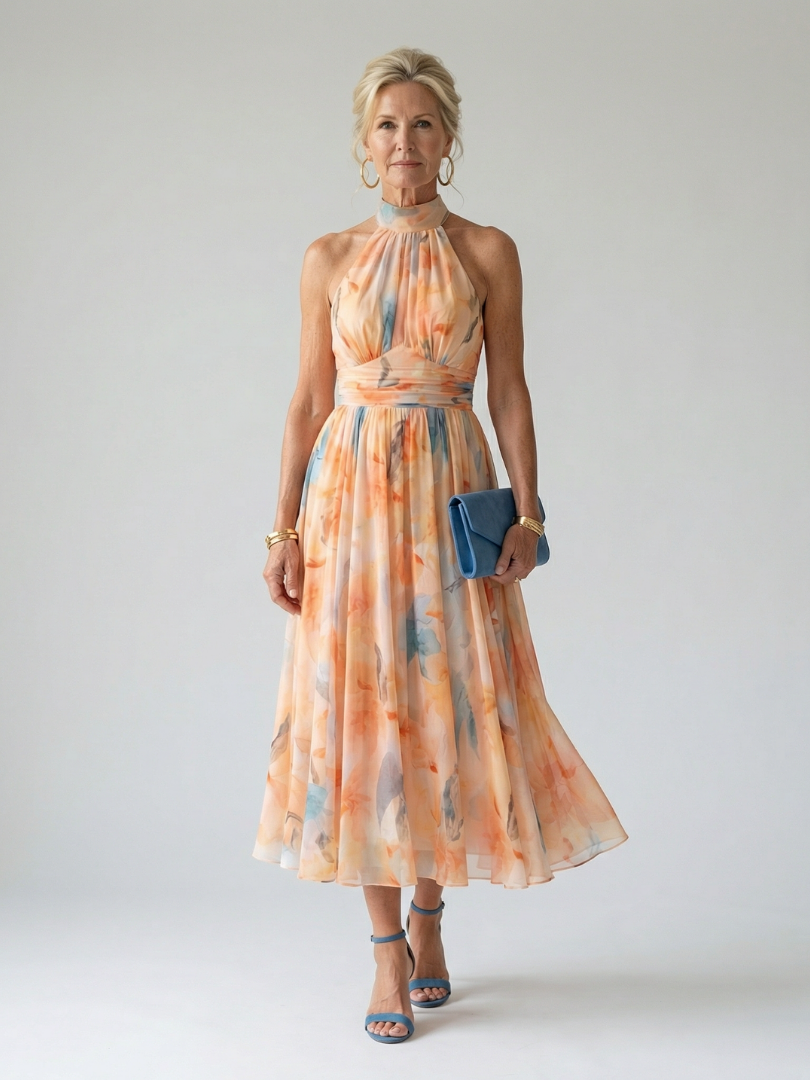 Lucille | Soft Halter Midi Dress