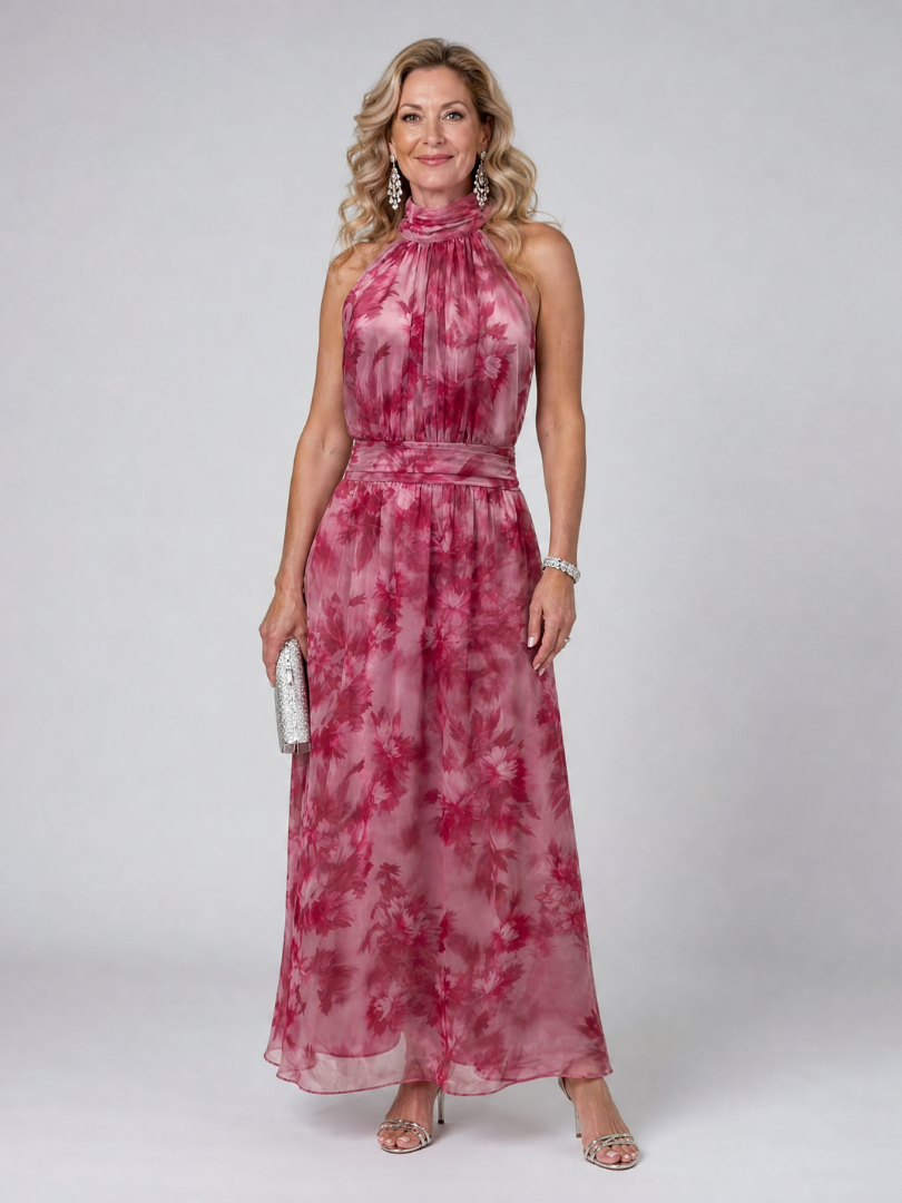 Sabine | Soft Halter Neck Midi Dress