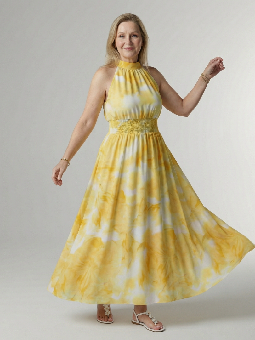 Zoe | Gathered Halter Midi Dress