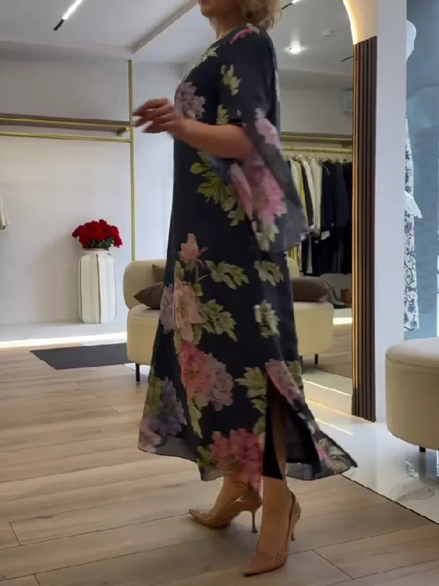 Saylor | Lightweight Floral Chiffon Maxi Dress