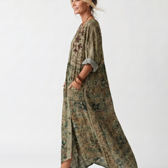Dorothy | Button-Front Pocket Midi Dress