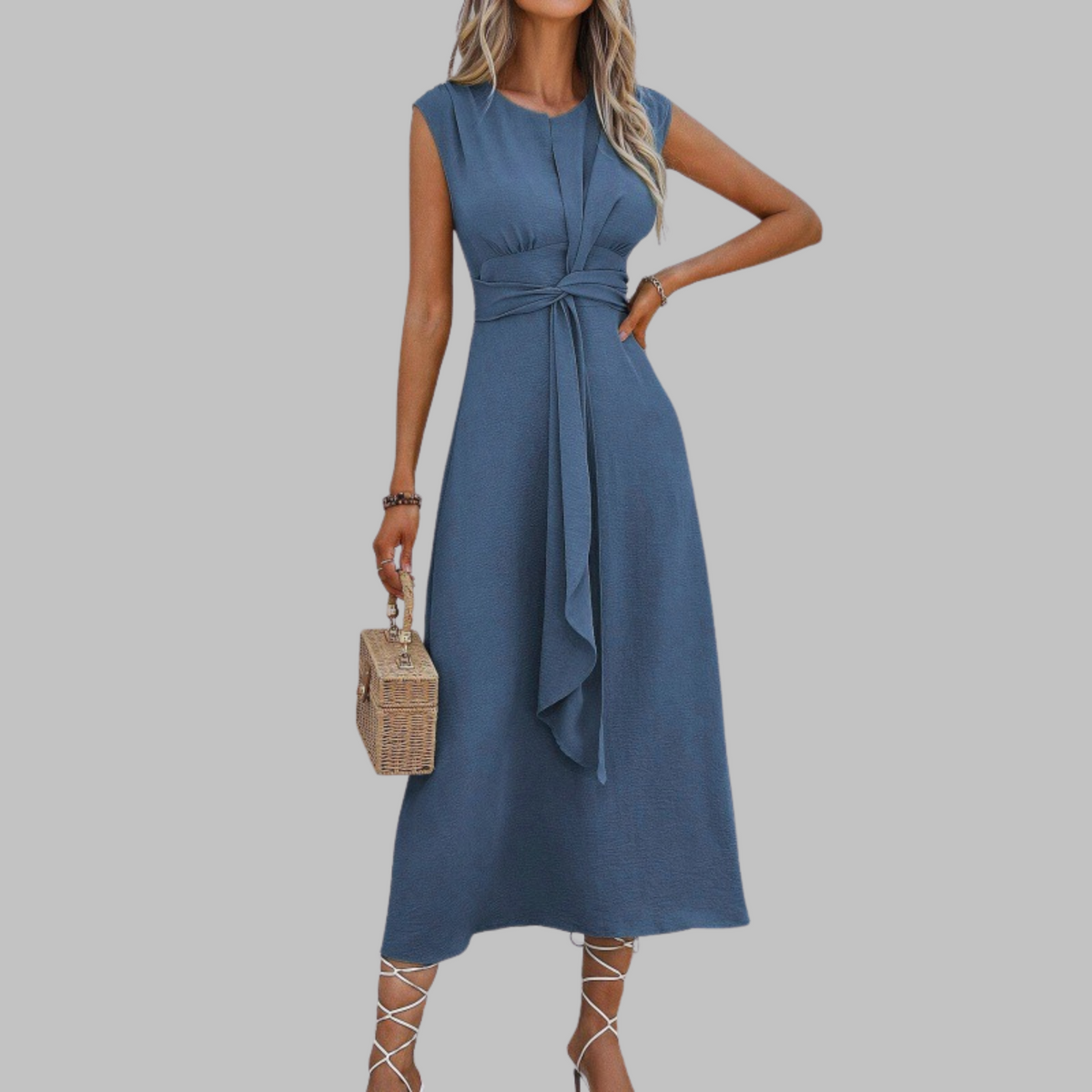Rosemary | Elegant Sleeveless Round-Neck Maxi Dress