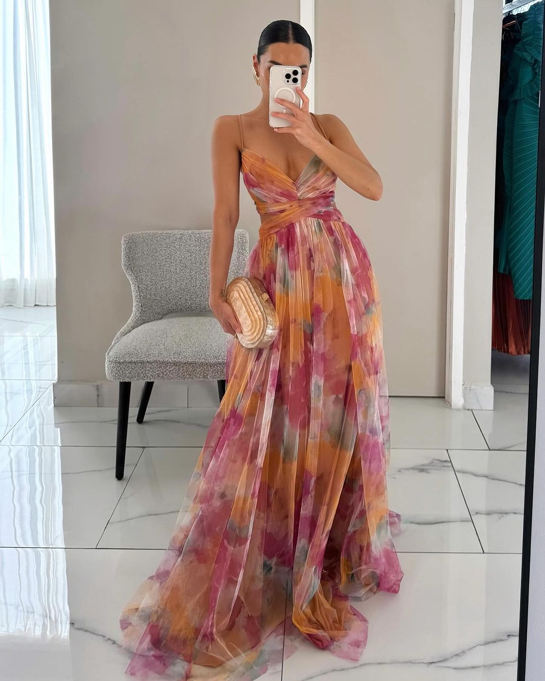 Merida | Floral Chiffon Maxi Dress
