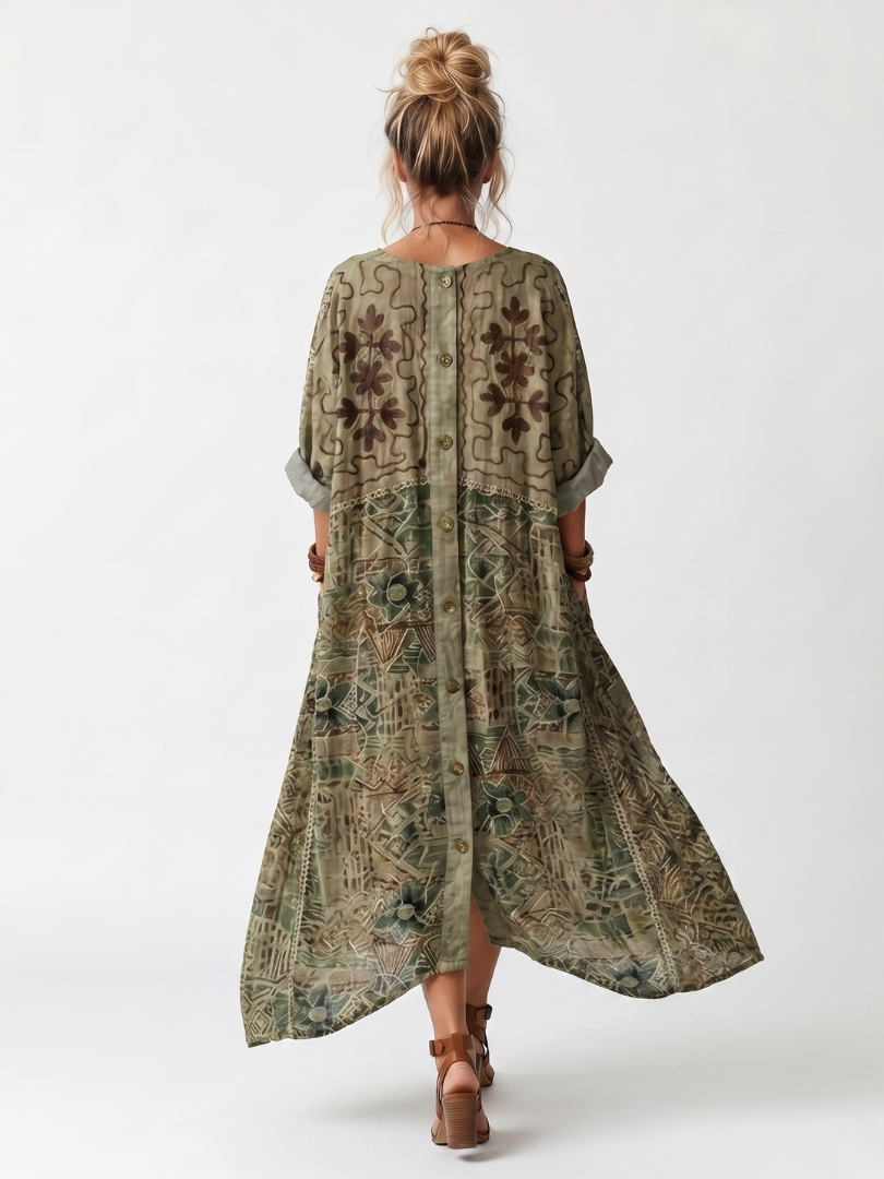 Dorothy | Button-Front Pocket Midi Dress
