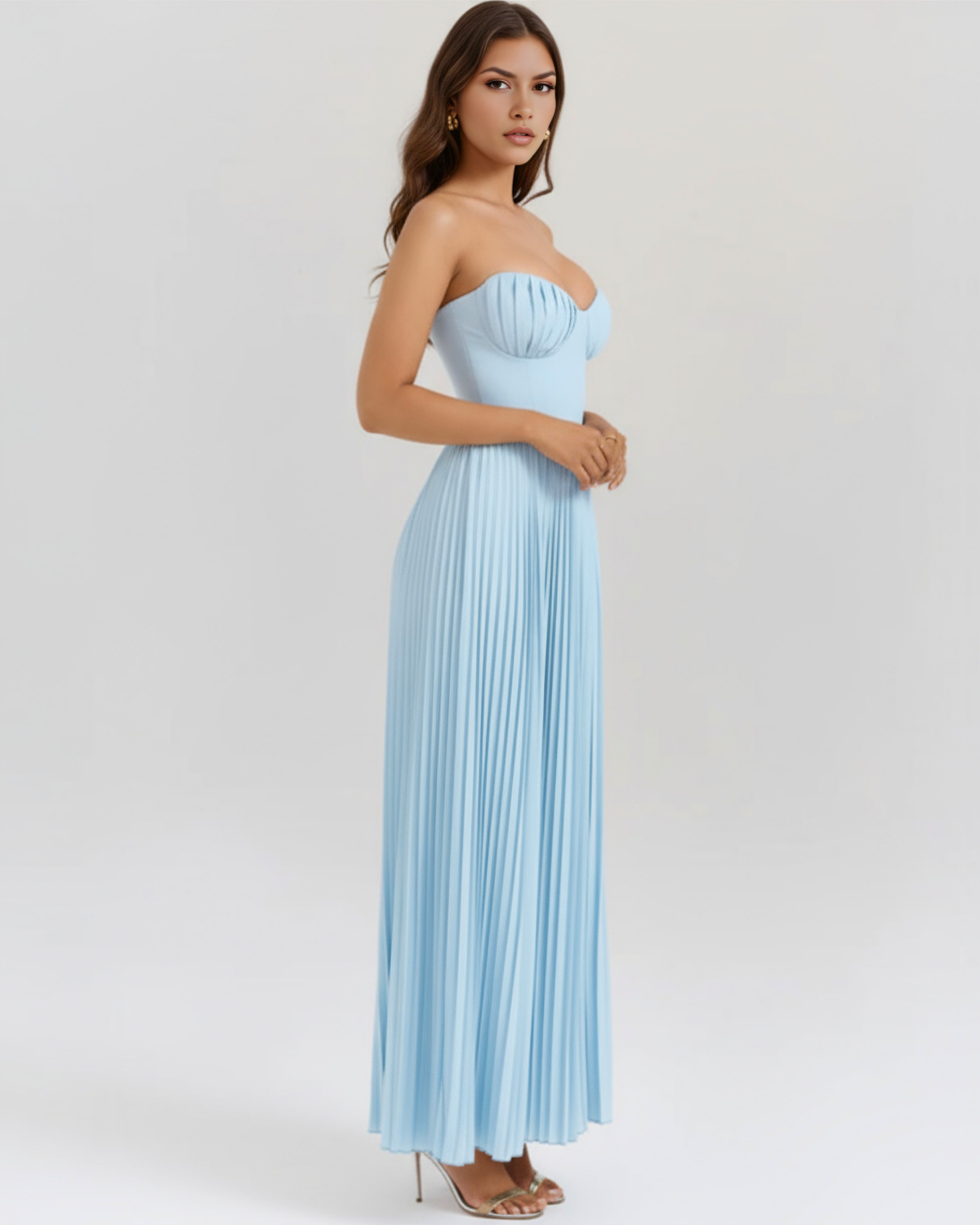 Sammie | Ocean Blue Pleated Maxi Dress