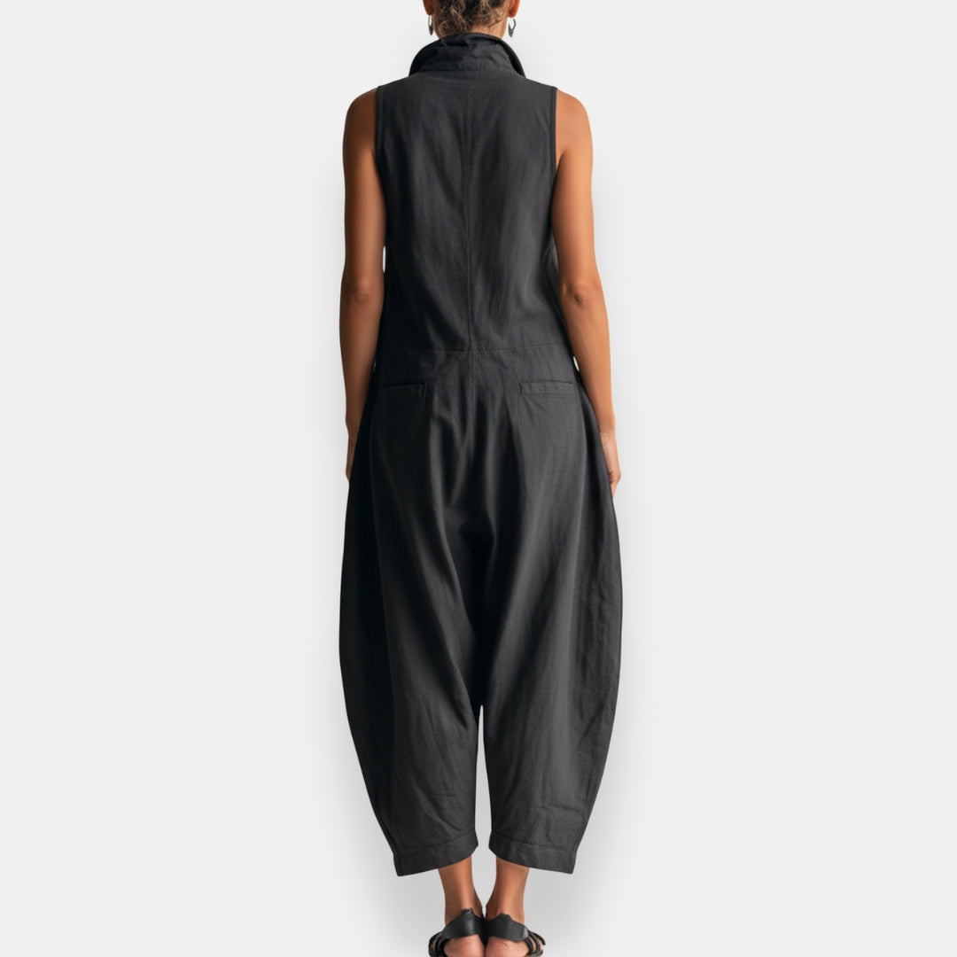 Lenora | Sleeveless Cargo Jumpsuit