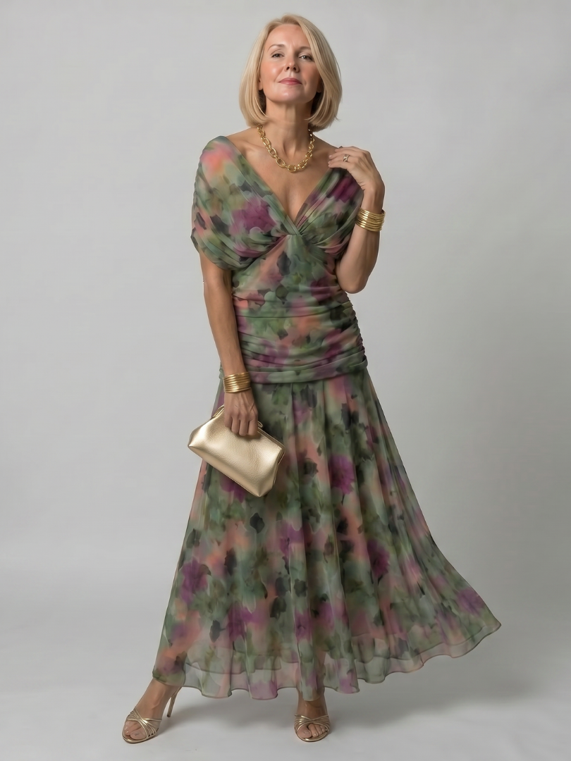 Delphine | Off Shoulder Flow Midi Dress