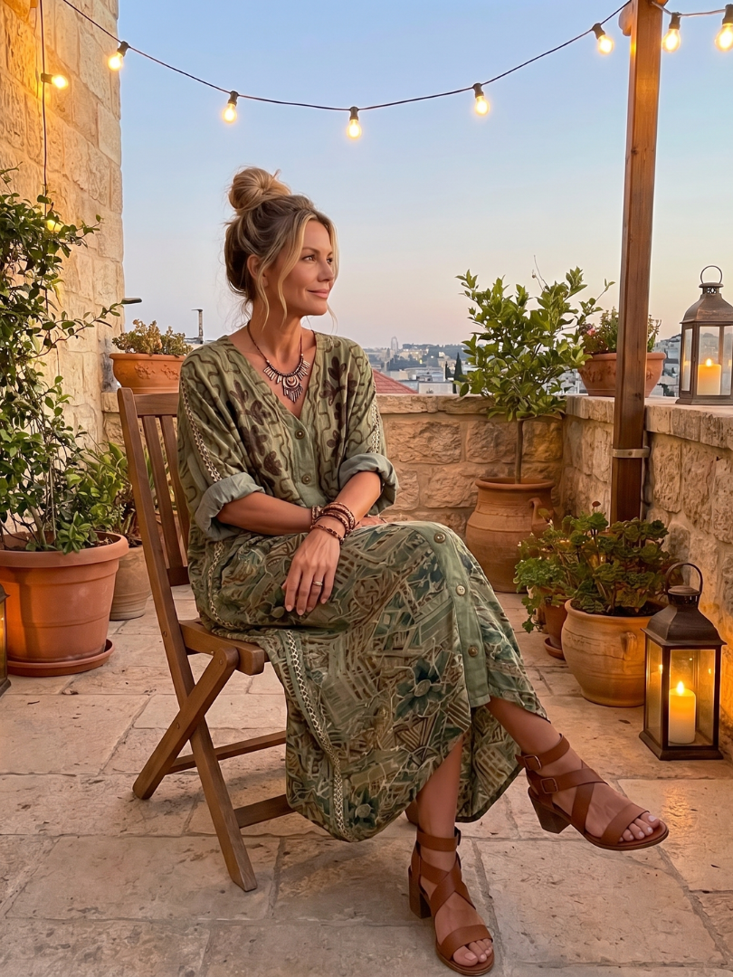 Dorothy | Button-Front Pocket Midi Dress