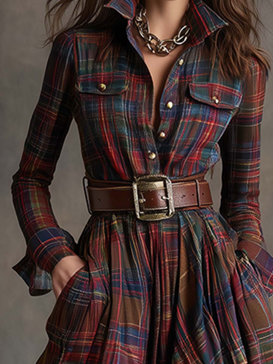Giana | Plaid Maxi Shirt Dress