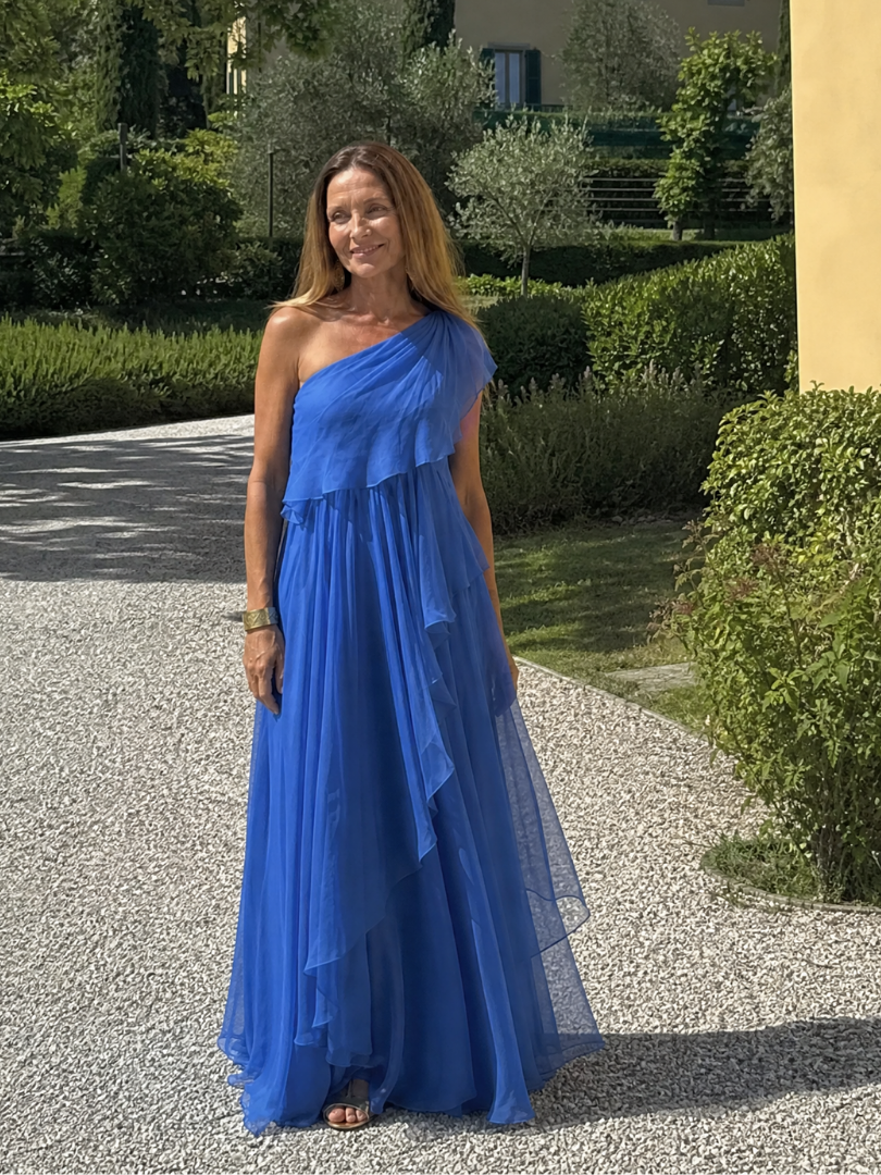 Mikha | One Shoulder Ruffle Maxi Dress