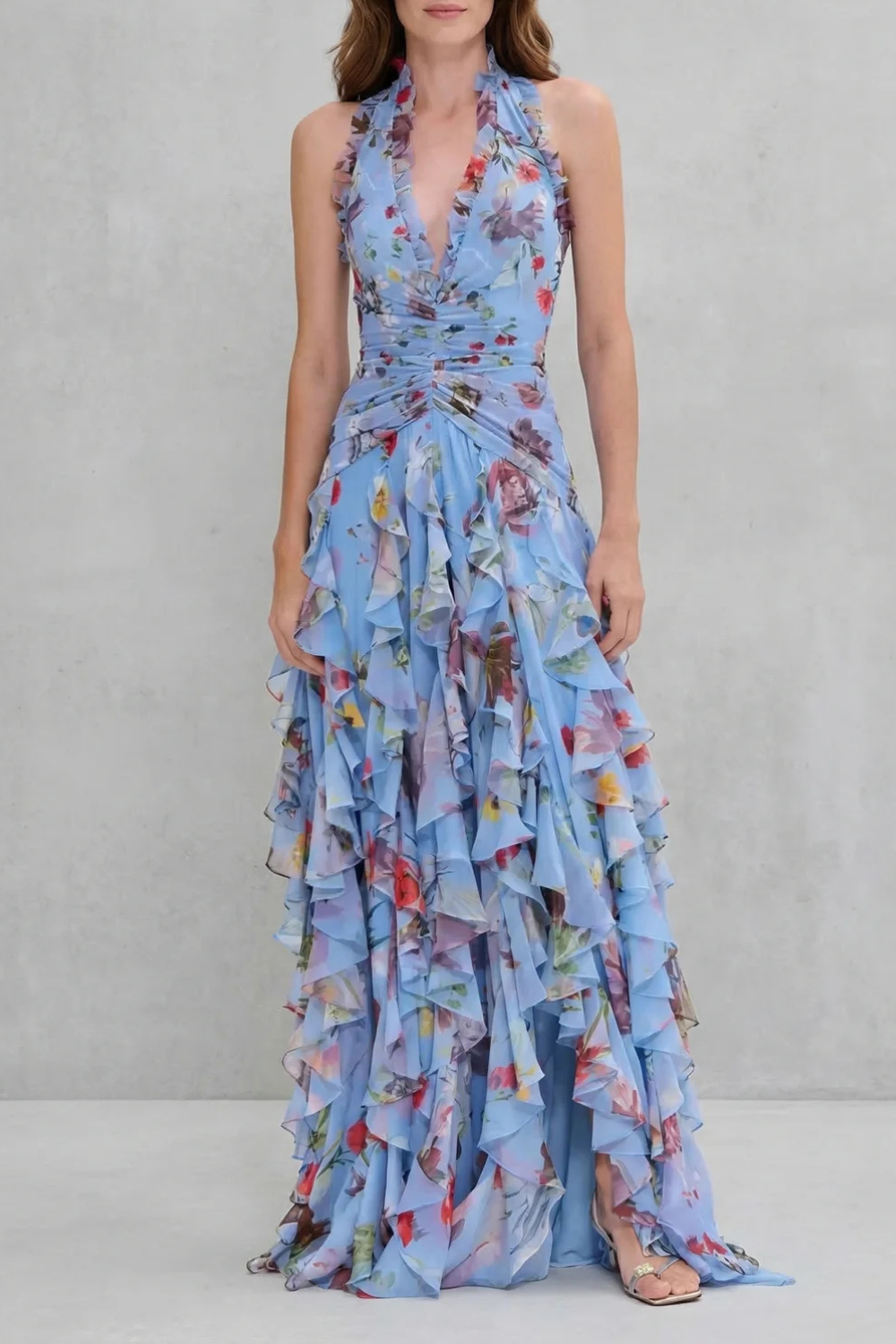 Rosalinda | Floral Halter Maxi Dress