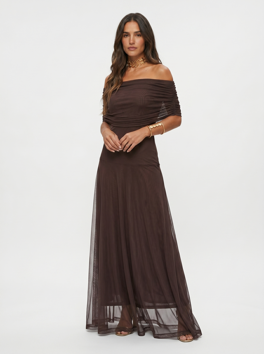 Mia - Elegant Off Shoulder Maxi Dress