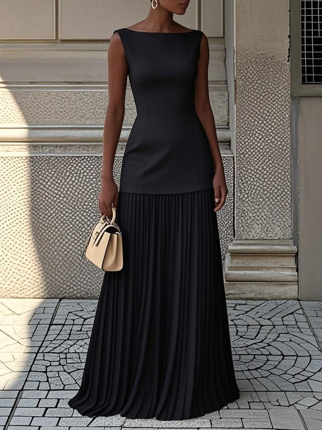 Kamille | Sleeveless Pleated Maxi Dress