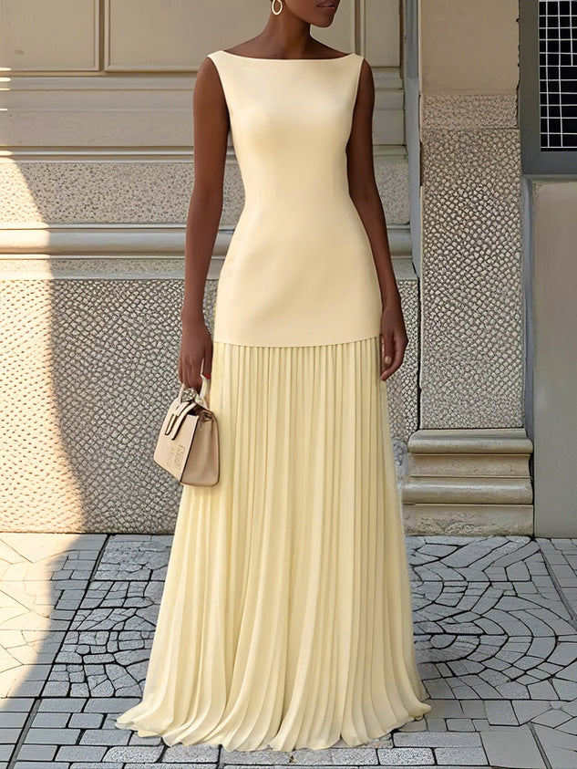 Kamille | Sleeveless Pleated Maxi Dress