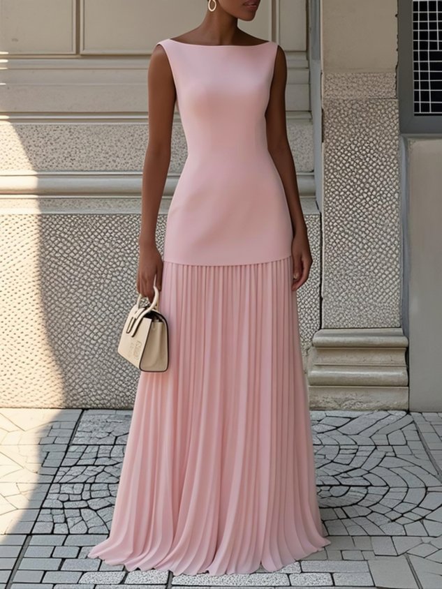 Kamille | Sleeveless Pleated Maxi Dress