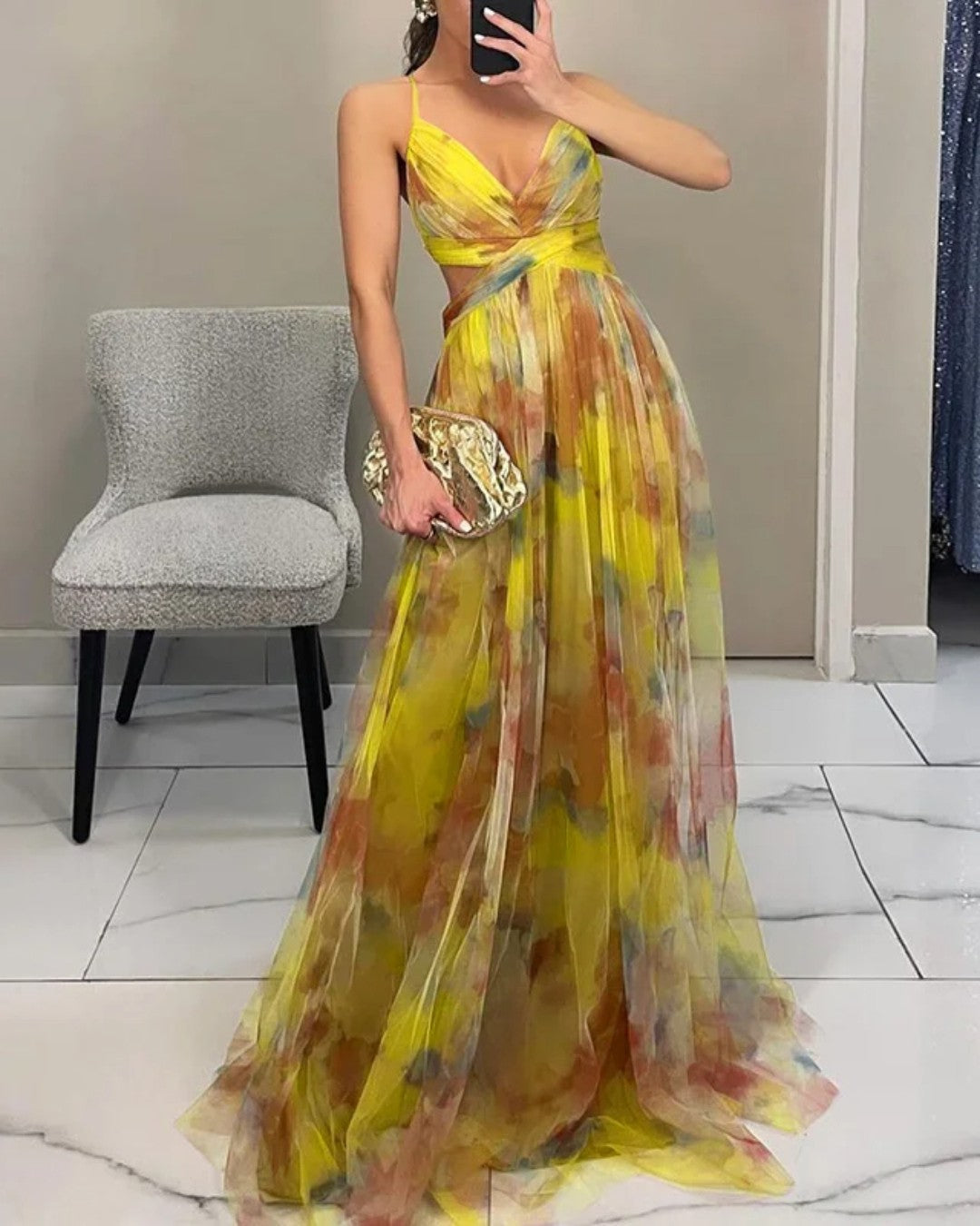 Merida | Floral Chiffon Maxi Dress