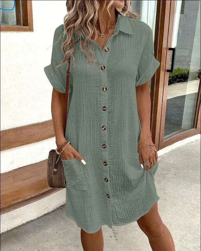 Lara | Oversized Fabric Polo Dress