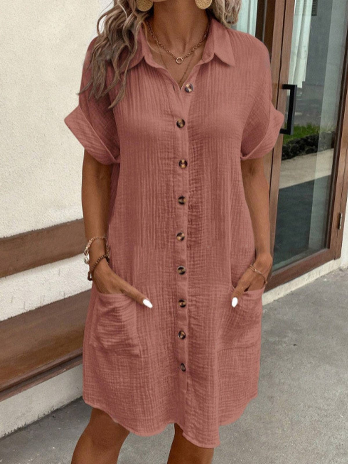 Lara | Oversized Fabric Polo Dress