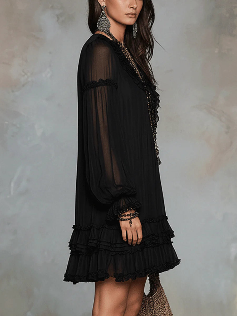 Aurelia | Ruffle Trim Mini Dress
