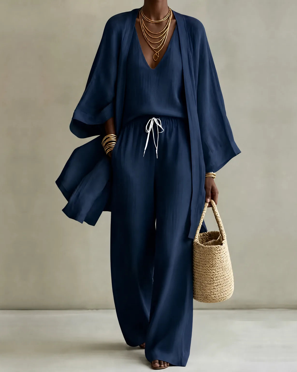 Tanisha | 3-Piece Linen Look Set