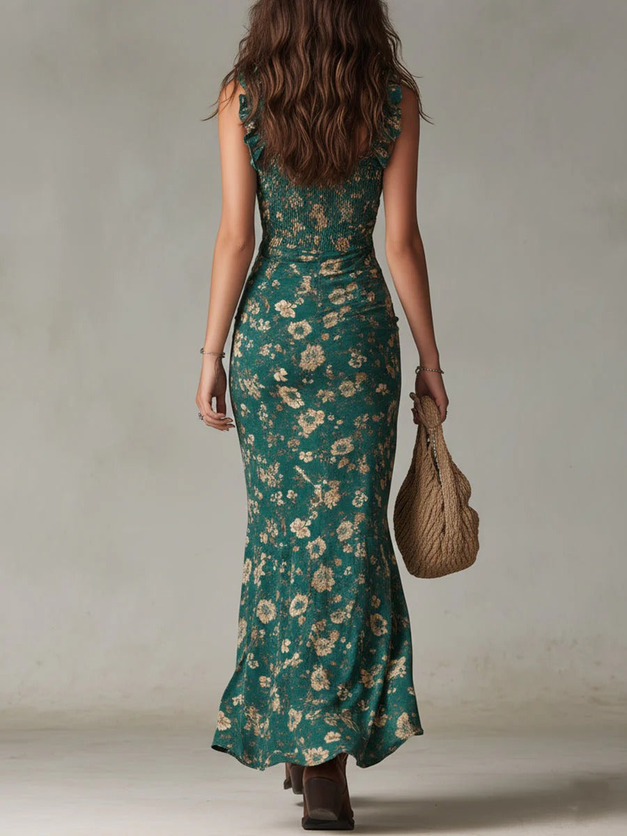 Kayla | Boho Retro Maxi Dress with Slit
