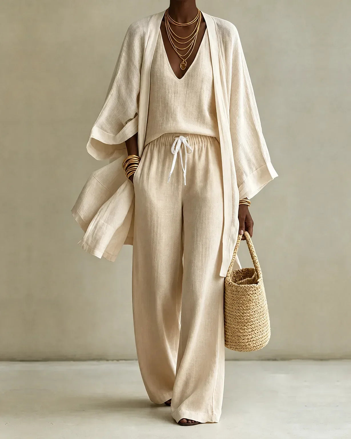 Tanisha | 3-Piece Linen Look Set