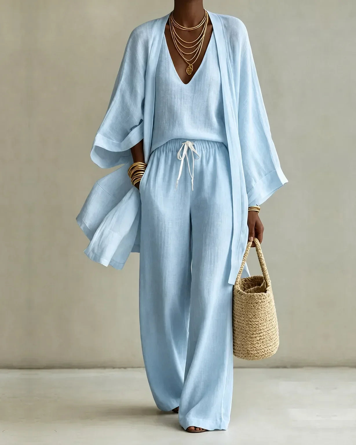 Tanisha | 3-Piece Linen Look Set