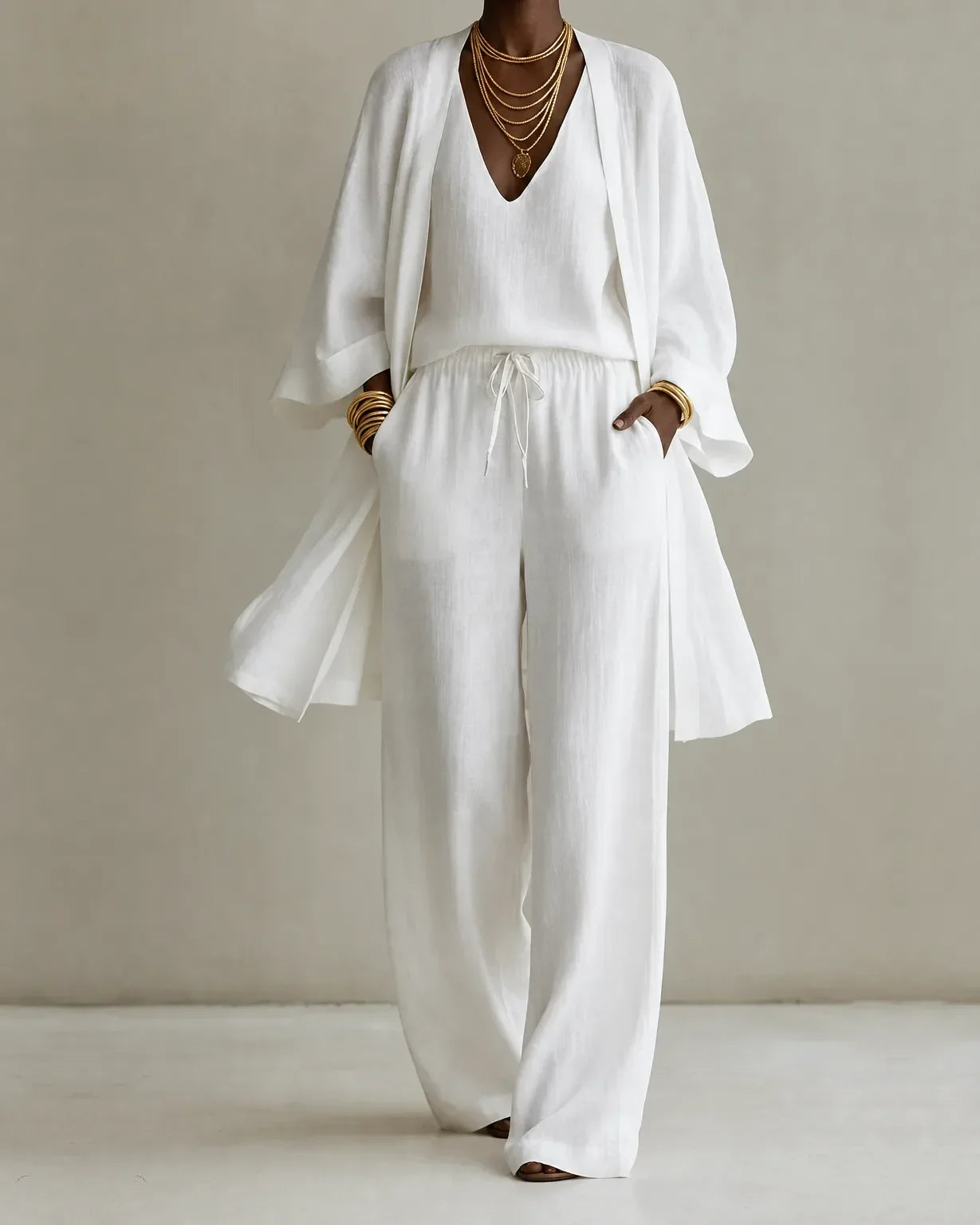Tanisha | 3-Piece Linen Look Set